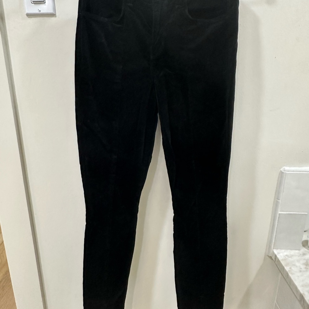 L'AGENCE Black Velvet Split Ankle Pants